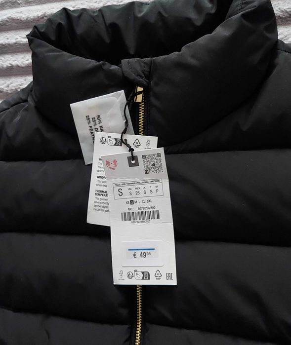 Куртка пуффер S Zara осінь зима водовідштовхувальна жіноча нова колекц
