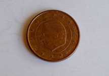 Moeda de 1 Cent Bélgica 2007 - troca por moeda do Mónaco