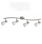 Lampa reflektor żyrandol 4 punktowy srebrny