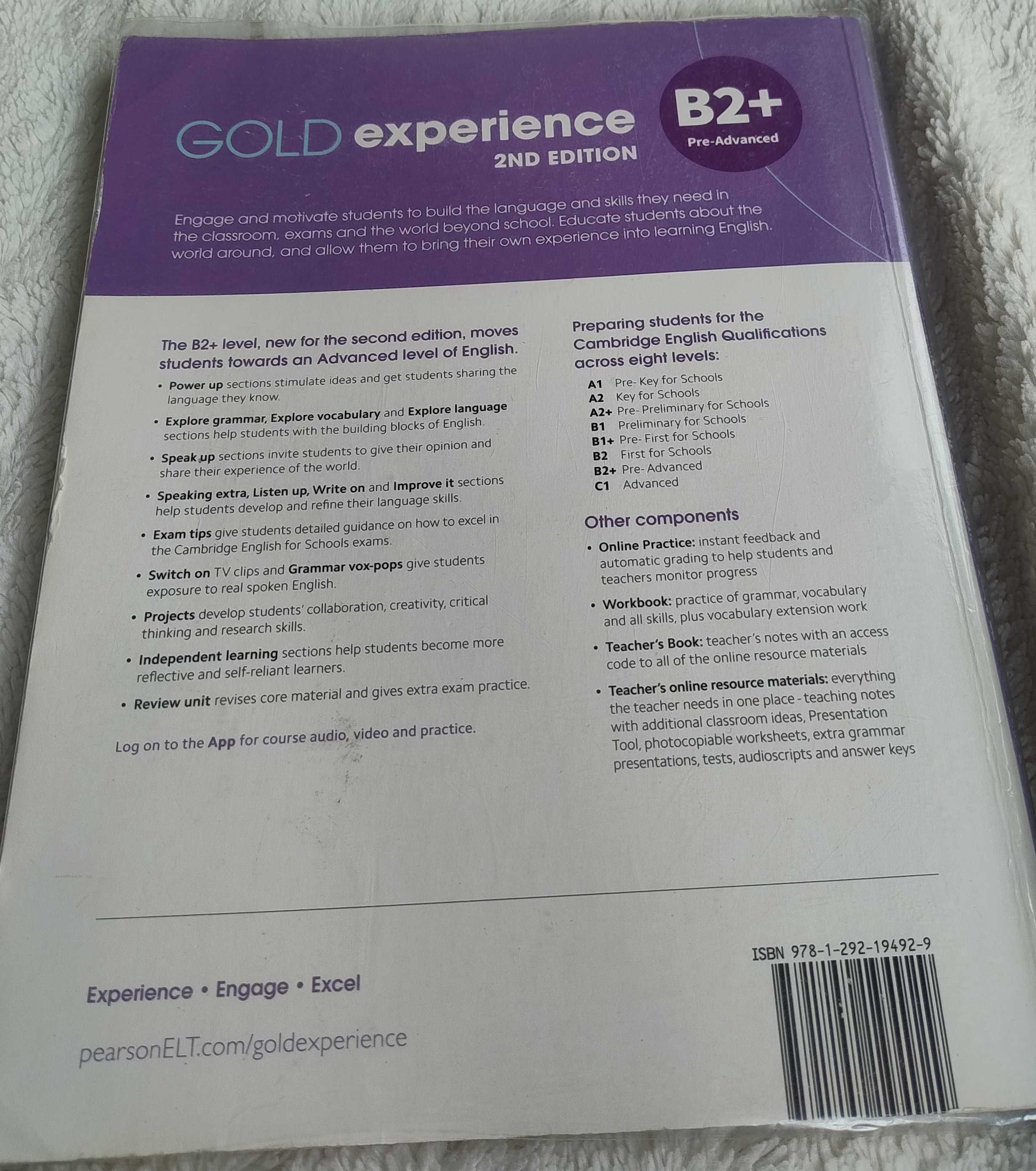 Gold experience student's book B2+ second edition