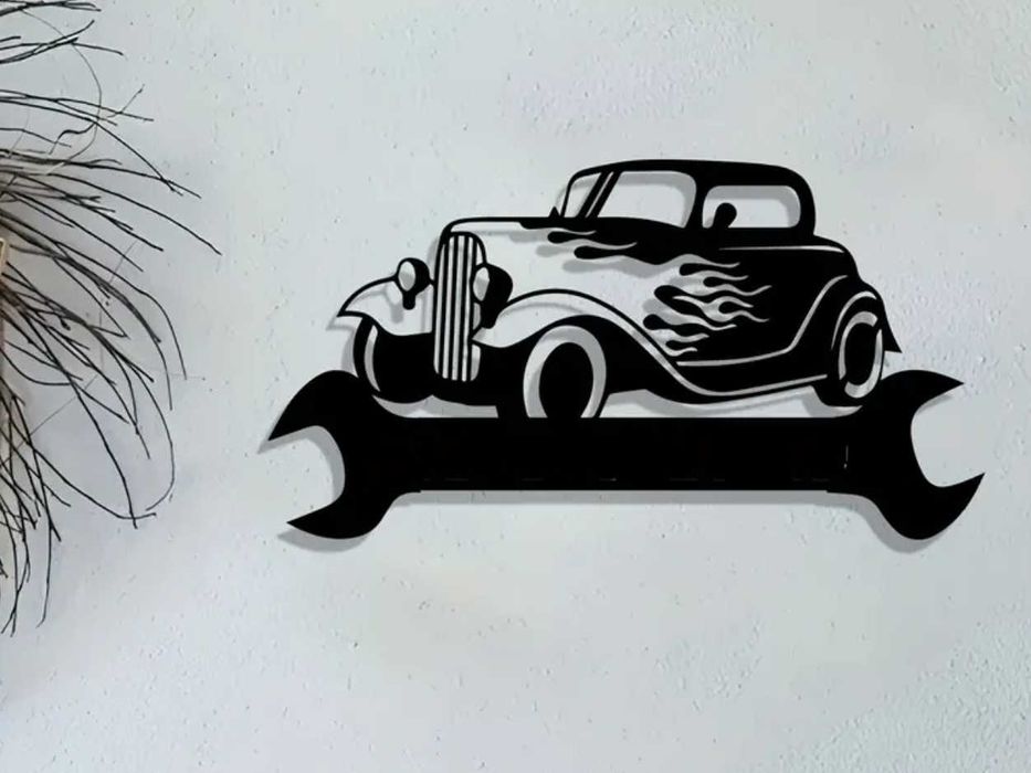 Dekoracja ścienna – samochód retro na kluczu / wall art 300 mm