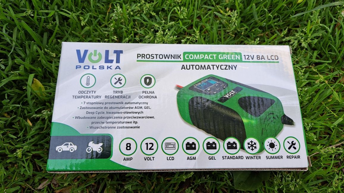 Nowy Prostownik Automatyczny LCD 12V 8A Volt 7 Stopniowy