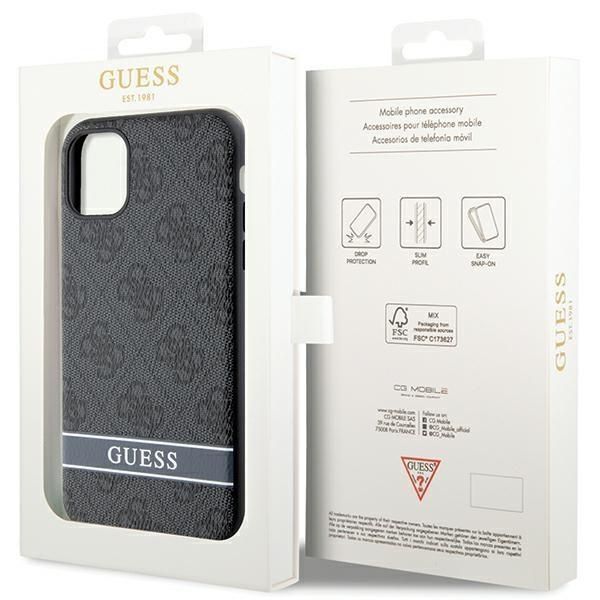 Etui Guess Guhcn61P4Snk Na Iphone 11 / Xr - Szare Hardcase 4G Stripe