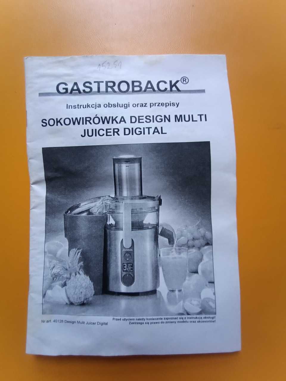 Sokowirówka Gastroback design multi juicer digital nr 40128, 1300 Watt