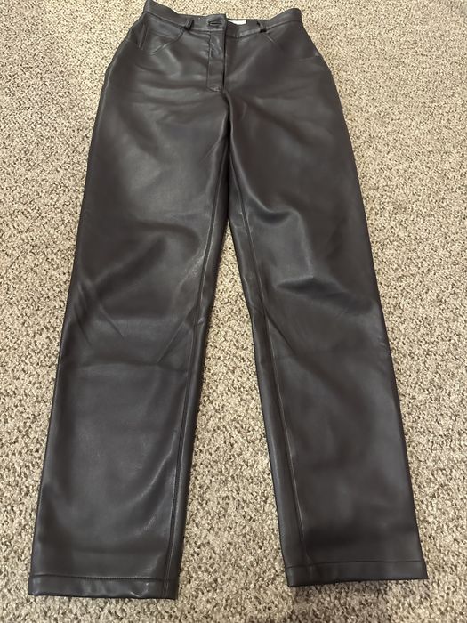 Штани еко шкіра шоколадного кольору