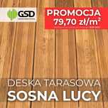 Deska tarasowa LUCY impreg. brąz SOSNA 27 x 145 x 4000 mm OBNIŻKA