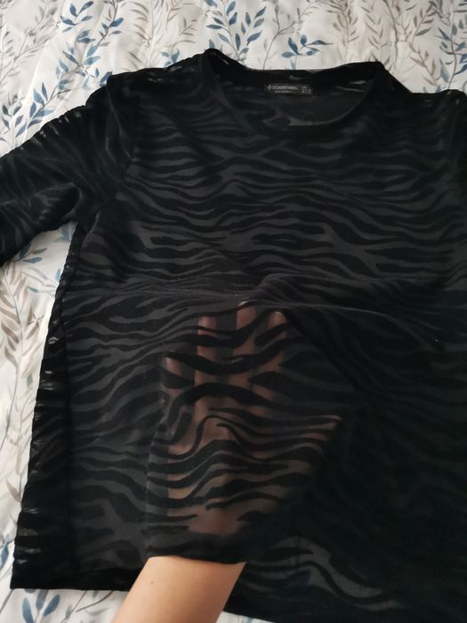 Camisola M transparência padrão zebra Stradivarius