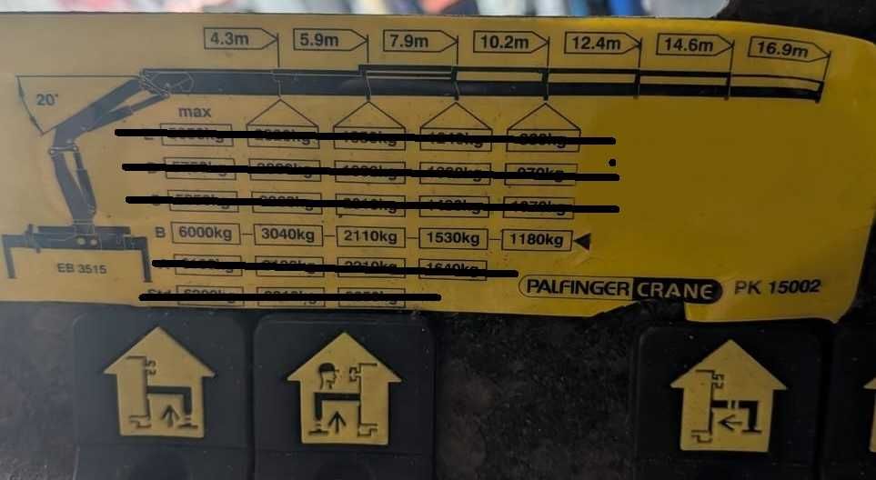 Кран маніпулятор Palfinger PK 15002  підйомник не Hiab і Atlas 6т 1,9м