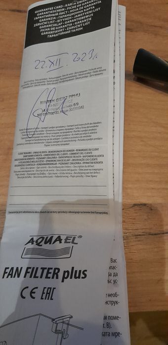 Filtr aquael fan 1 plus na gwarancji