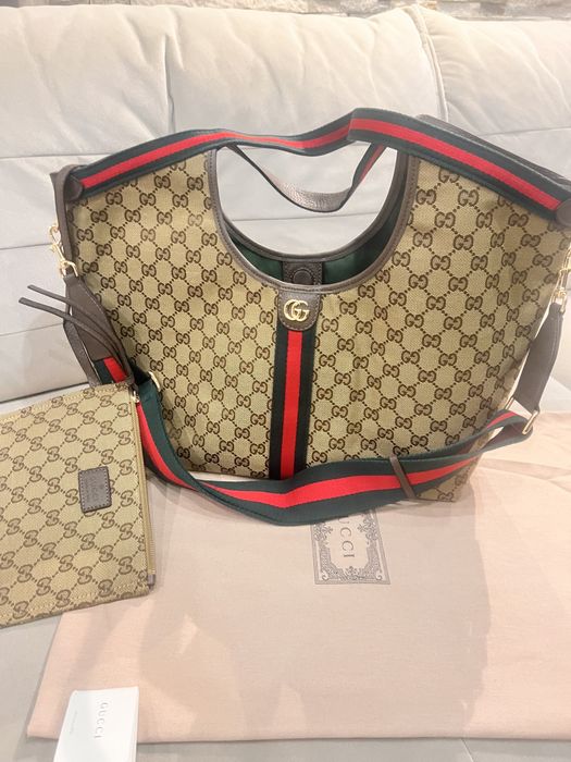 Torrbka gucci canvas duza shoperka z kosmetyczka