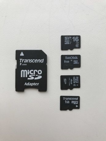Карта памяти microSDHC 1/4/8/16GB Class 4
