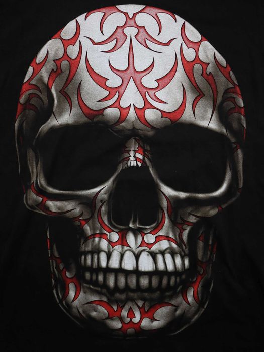 Vintage Retro Y2k black tshirt skull czarna koszulka z krótkim rękawem