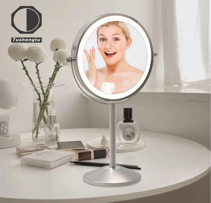 Lusterko kosmetyczne LED z powiększeniem 1x/10x, 3 barwy światła