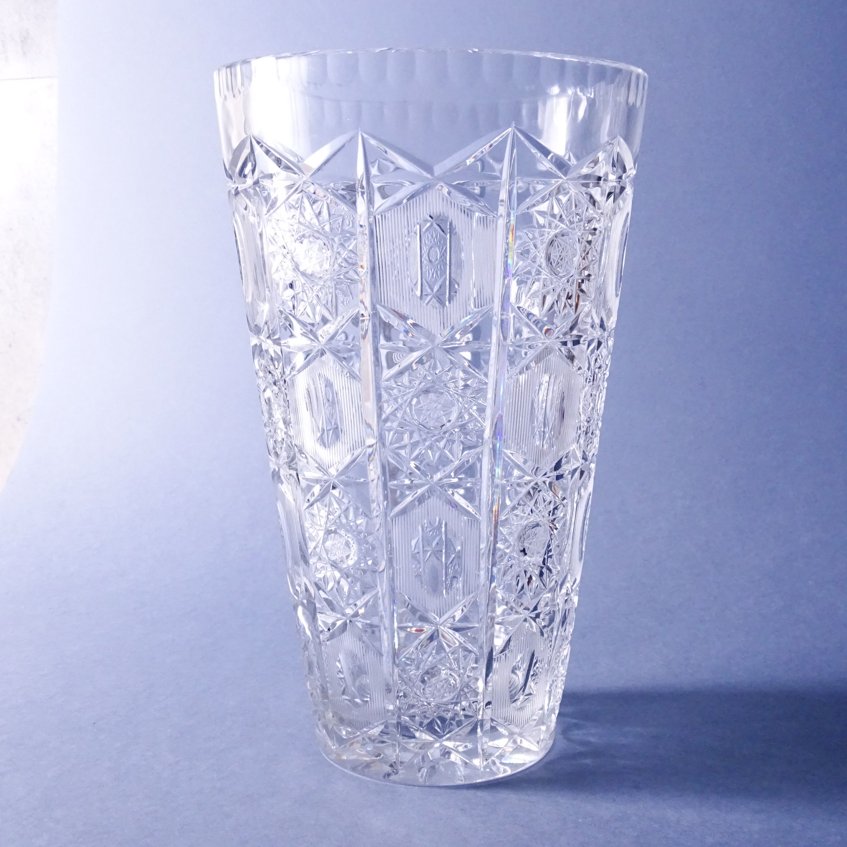 xxl wielki szlifowany kryształowy wazon