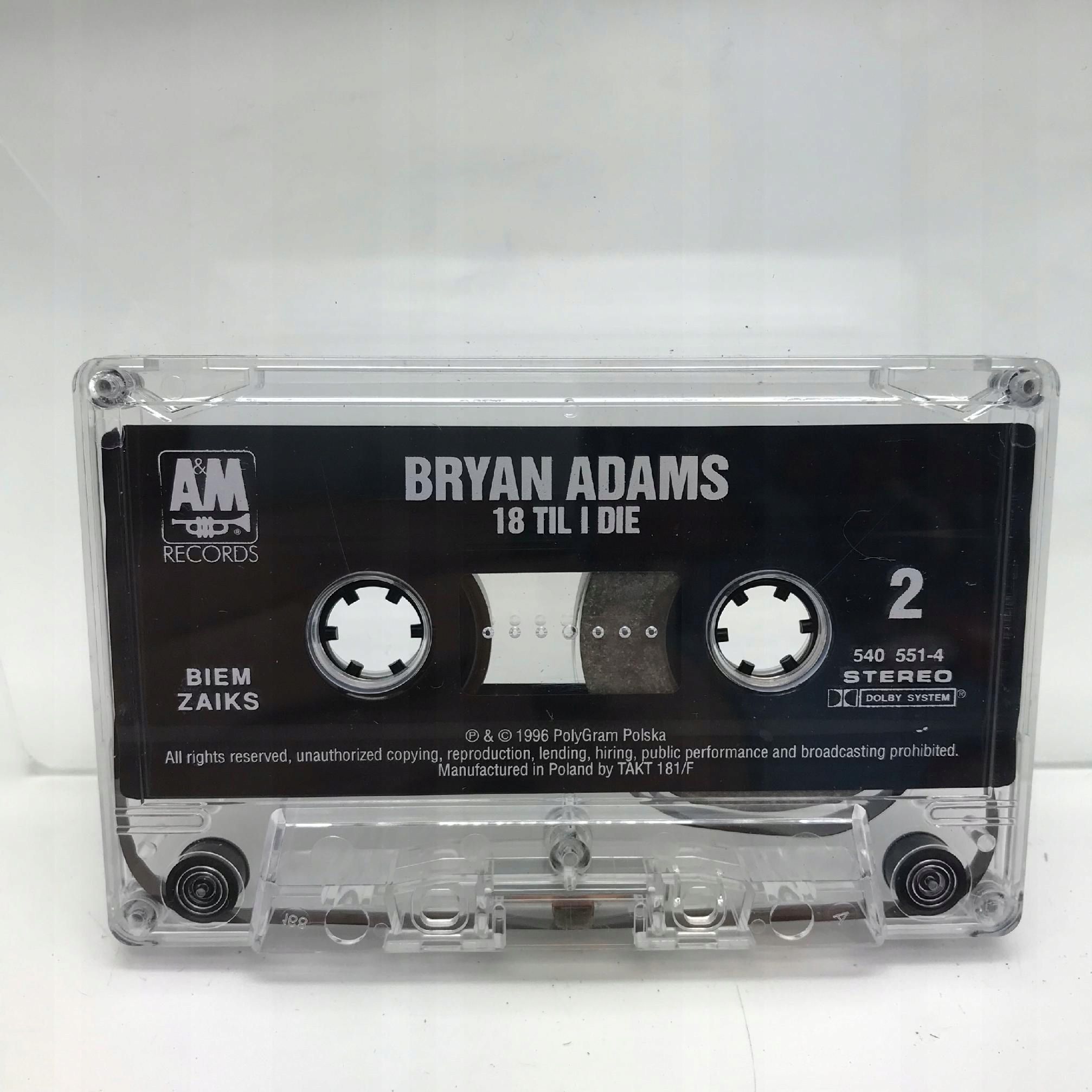 kaseta - bryan adams - 18 til i die 1996 rock