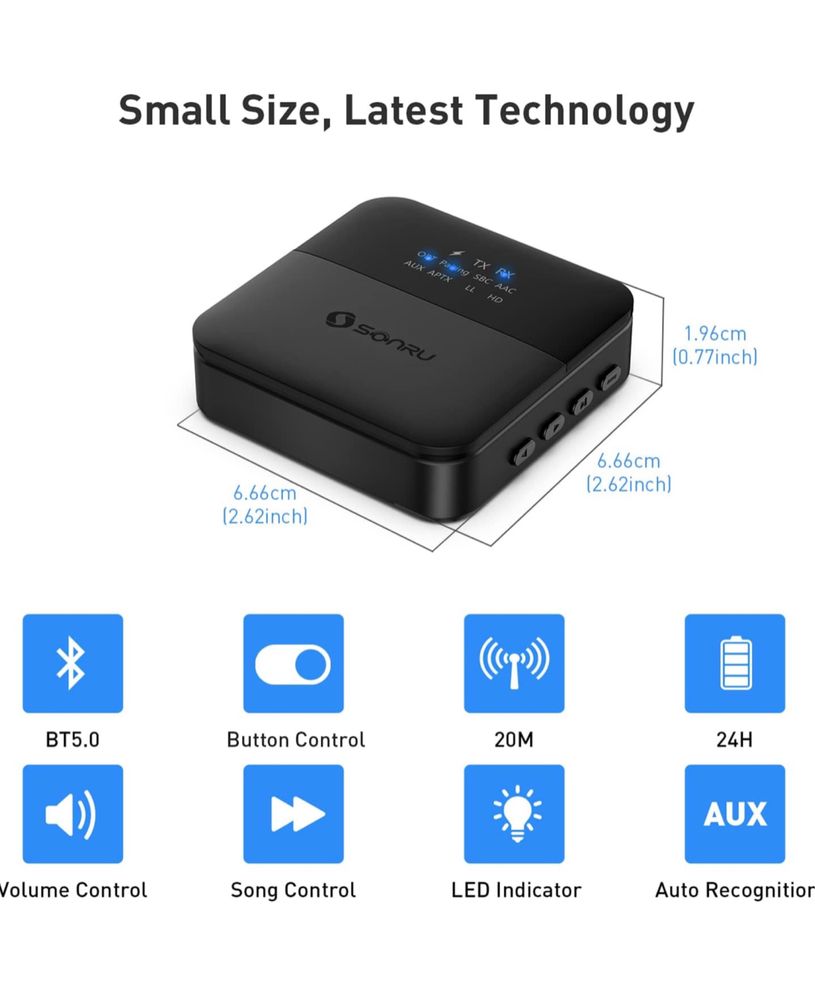 Sonru - Bluetooth Transmitter Receiver aptx hd ресивер\трансмиттер