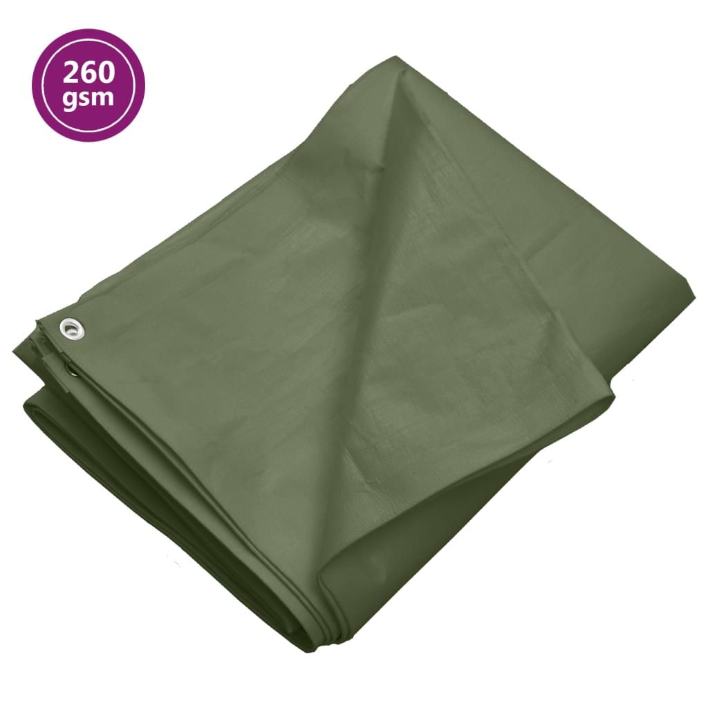 vidaXL Plandeka, 260 g/m², 4x5 m, zielona, HDPE