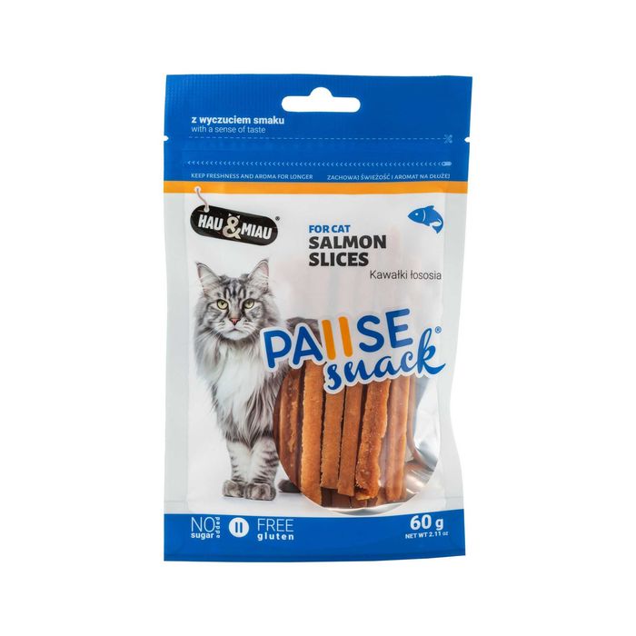 Hau&Miau przysmak dla kota kawałki łososia z kurczakiem - 60g
