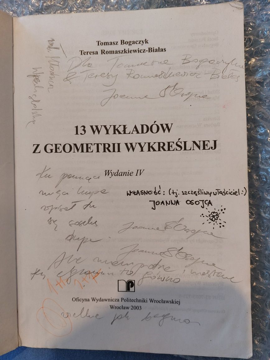 13 wykładów z geometrii wykreślnej. Bogaczyk Romaszkiewicz-Białas