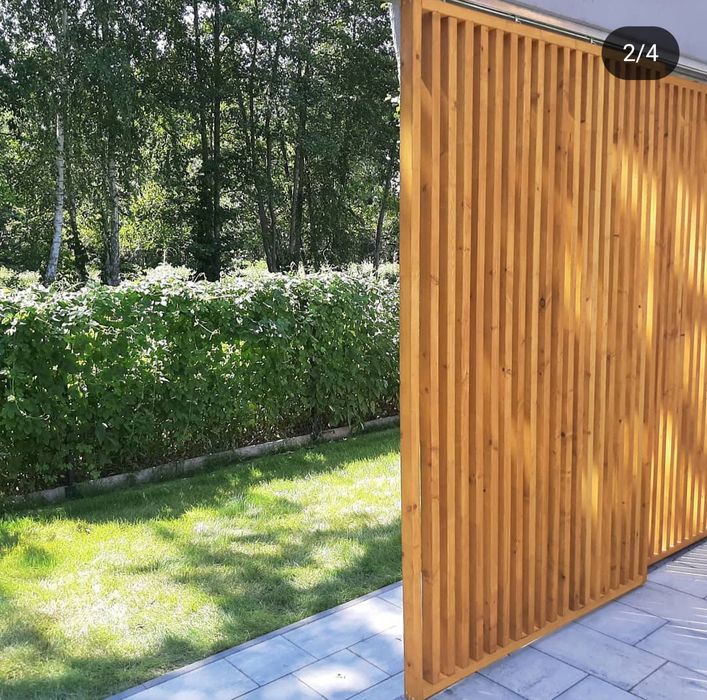 Przesłona ogrodowa przesuwna , drewno świerk skandynawski C24