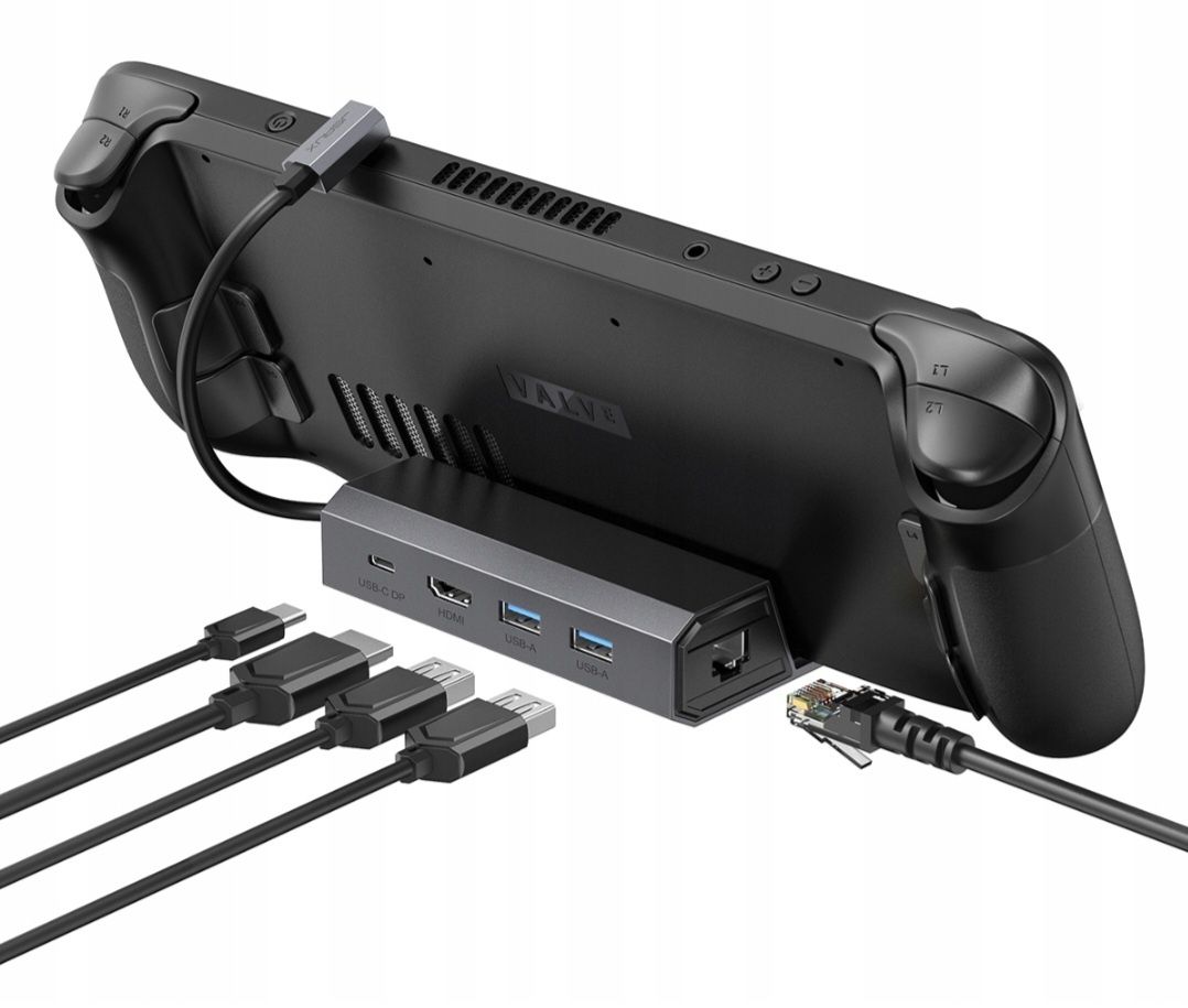 Adapter HUB USB-C Jsaux HDMI 4K 100W PD USB 3.1 100MBPS do Steam Deck