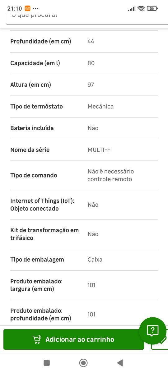 Termoacumulador marca Videira 80lt com garantia