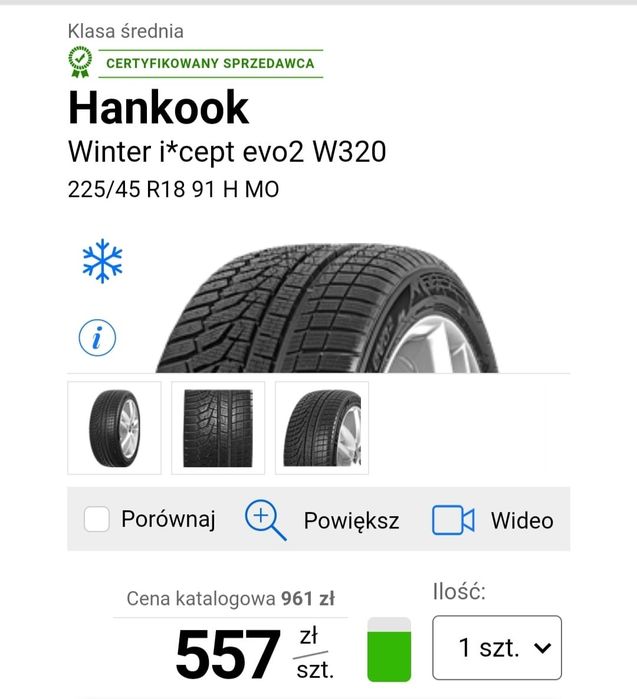 4 Opony zimowa Hankook Winter i*cept evo2 SUV W320A 225/60R18 102 V