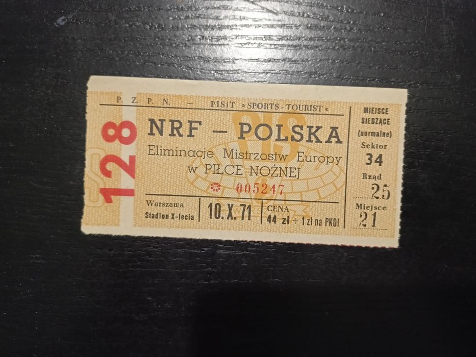 Bilet NRF Polska eliminacje mistrzostwa świata w piłce nożnej 1971