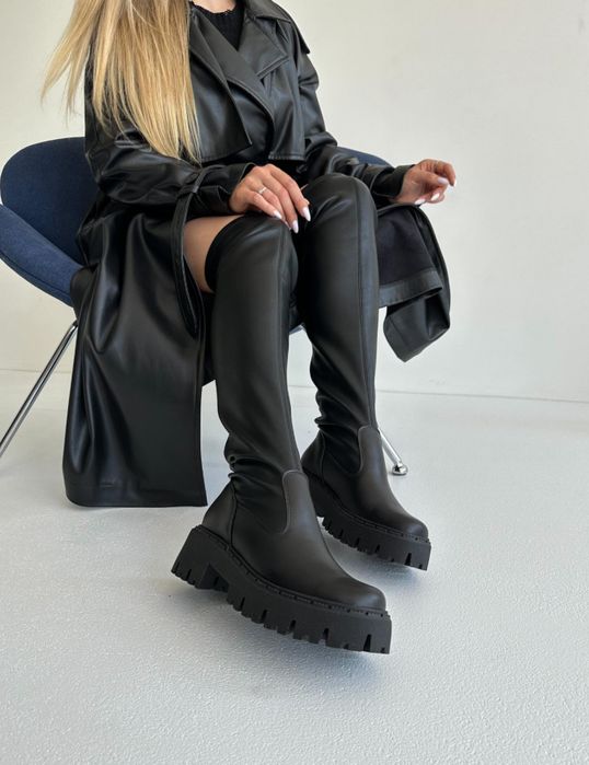 Ботфорты зимние черные