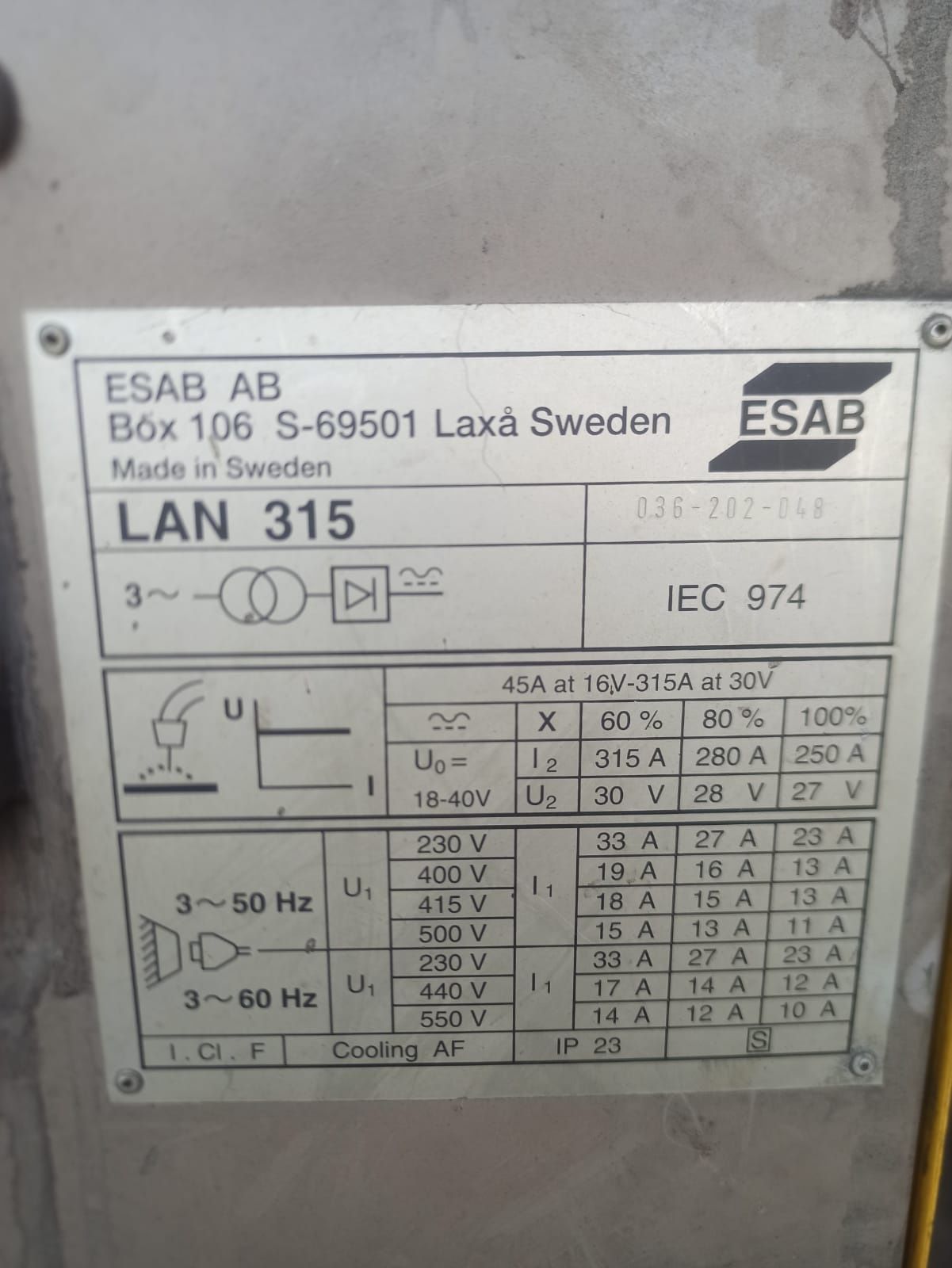 Migomat 2x esab lag 315