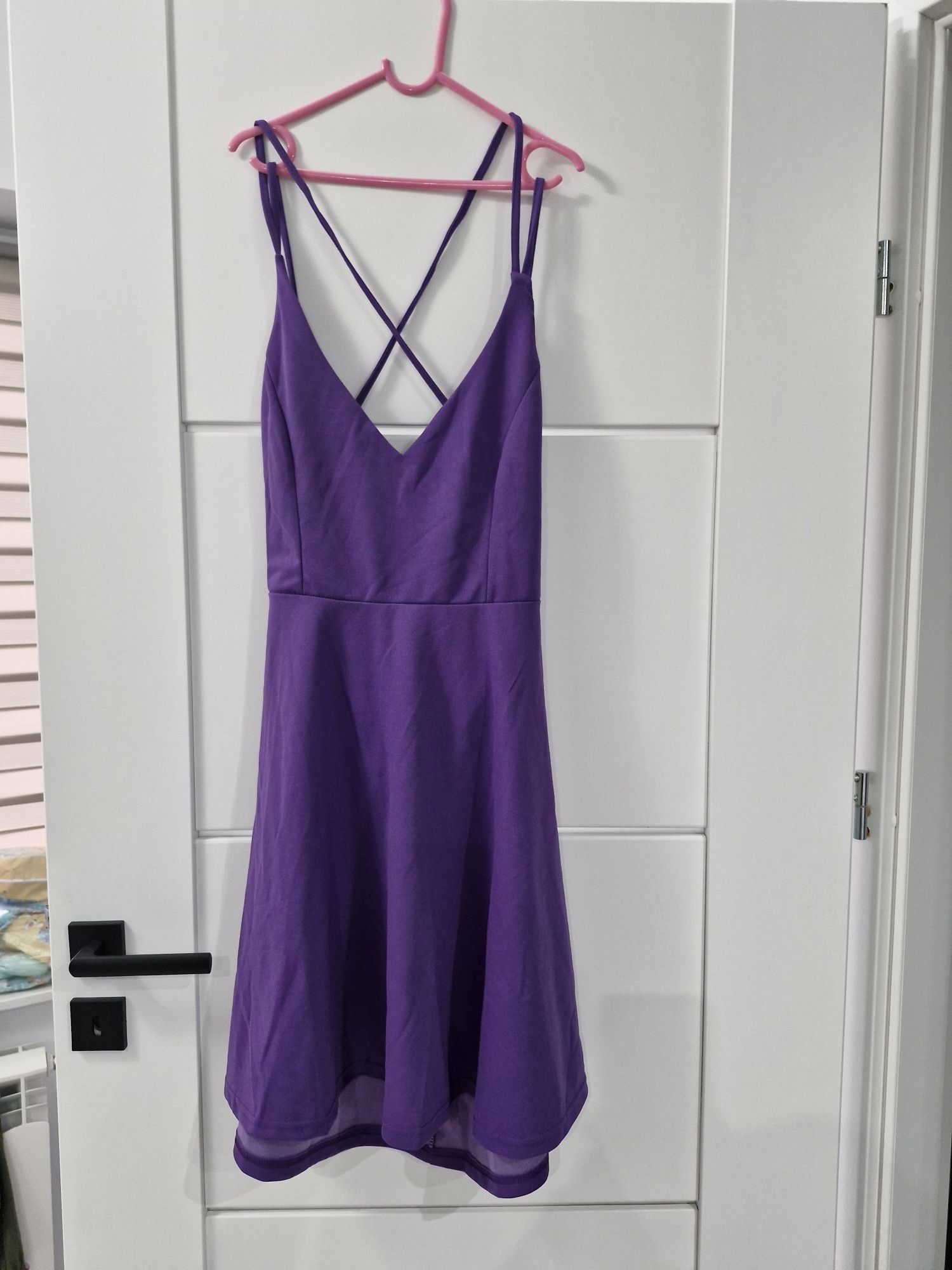 Sukienka fioletowa bez pleców,  rozmiar uniwersalny