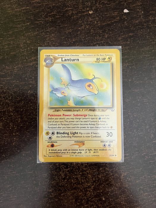 Karty pokemon oryginalne vintage Lanturn Neo