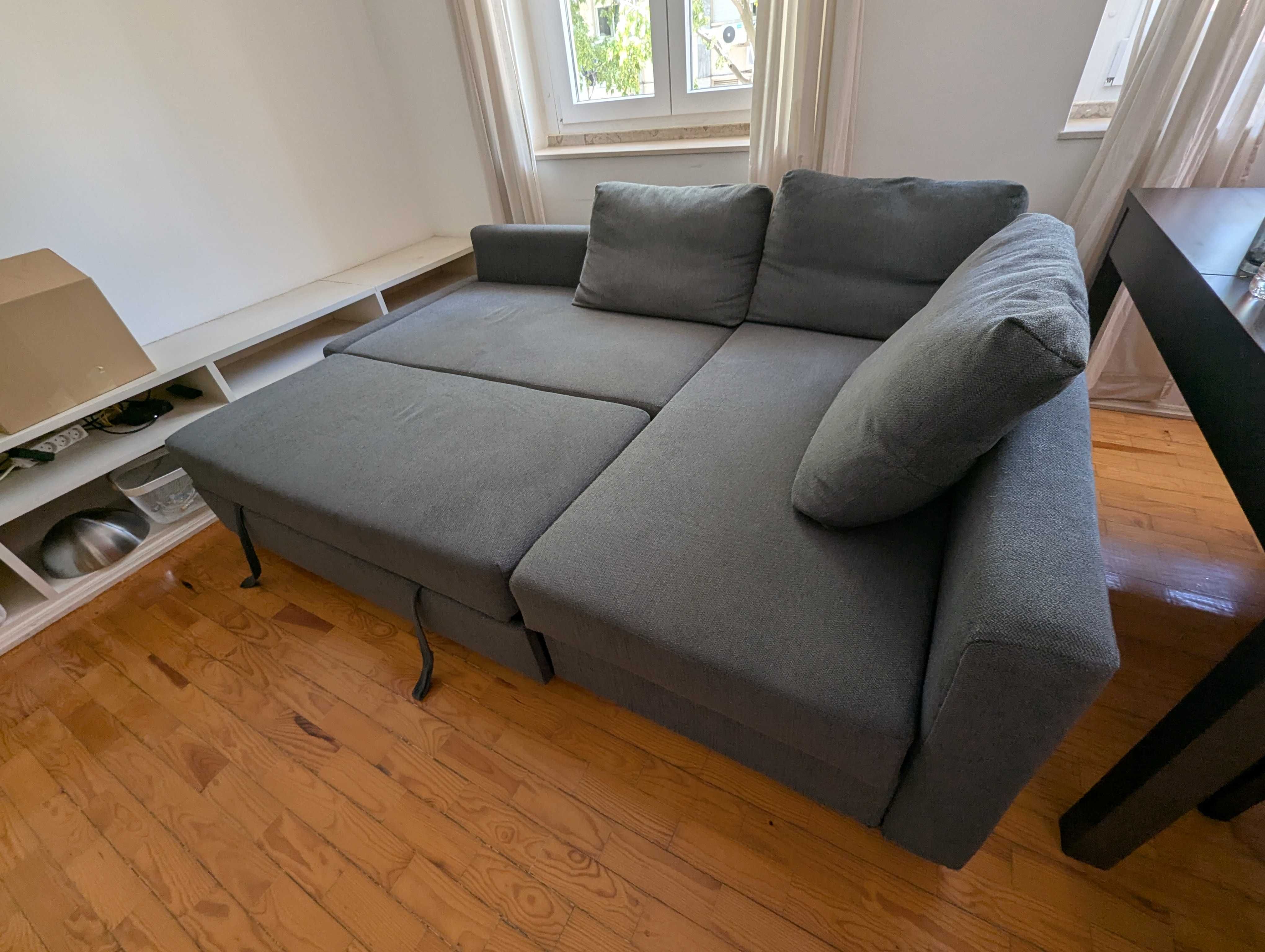 Sofá-cama de canto c/arrumação IKEA FRIHETEN – Azul