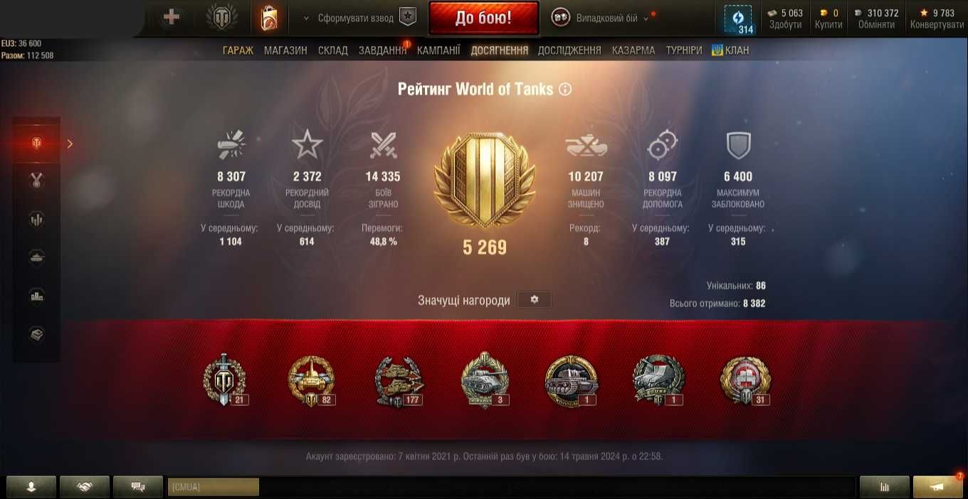 Продам аккаунт World of Tanks