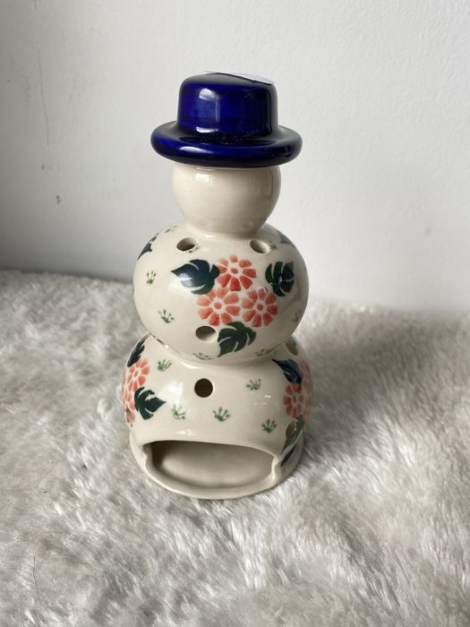 Lampion Bałwan Ceramika Bolesławiec