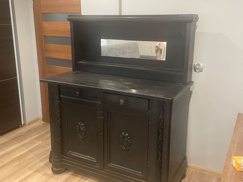 Dębowa Szafka kredens czarna