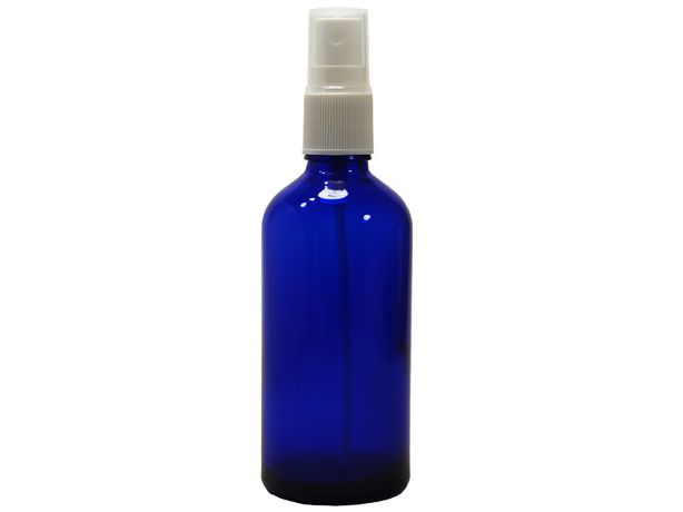 butelka z atomizerem 100 ml szklana niebieskie grube szkło laboratoryj