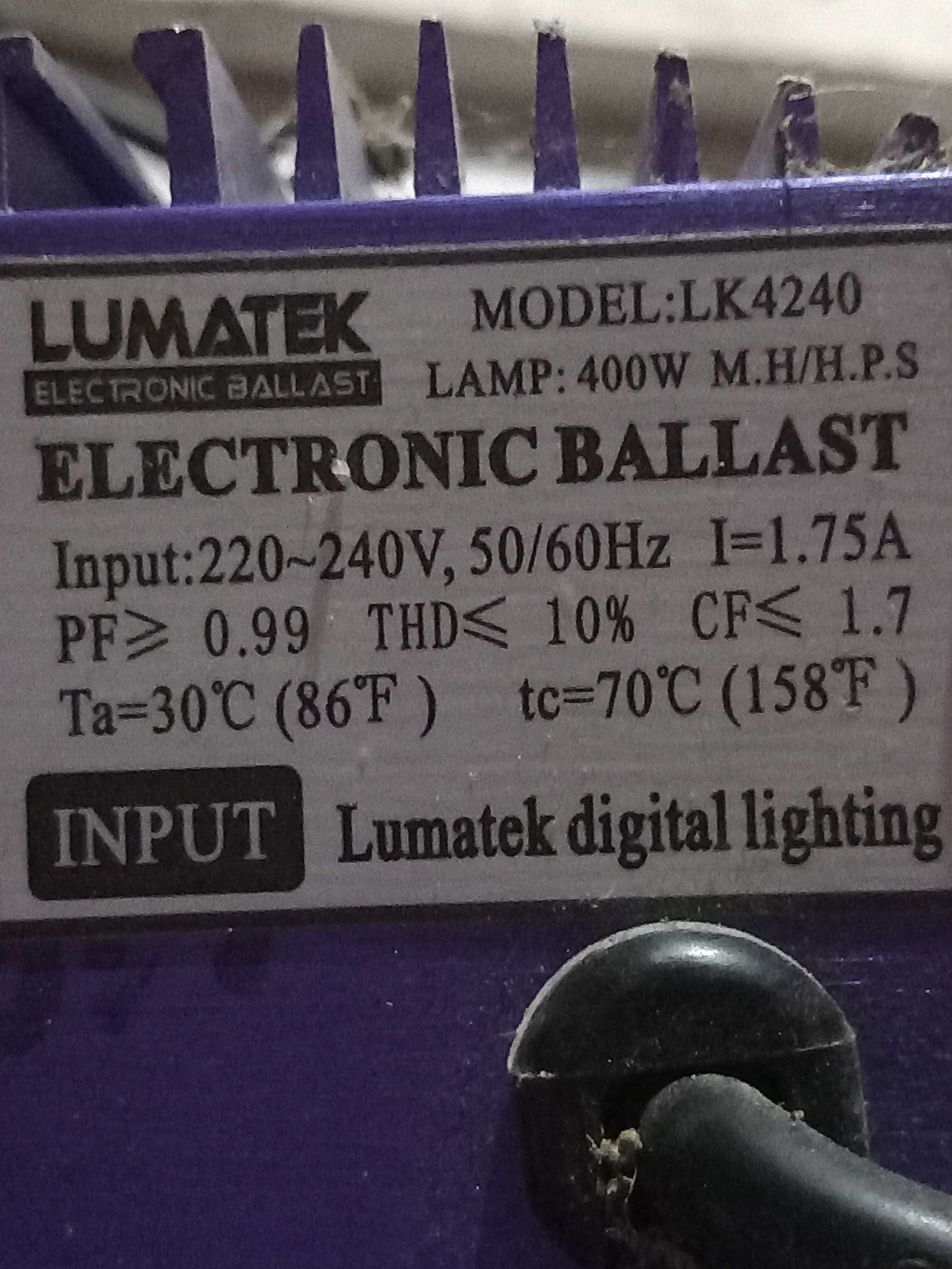Luz de cultivo lampada e balastro lumatek