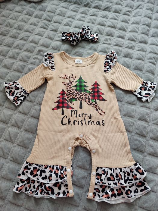 Новорічний костюм 0-3 місяці, одяг для першого нового року, ромпер