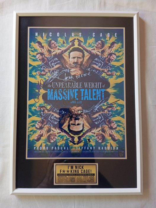 Moldura Filme The Unbearable Weight of Massive Talent com Autógrafos (
