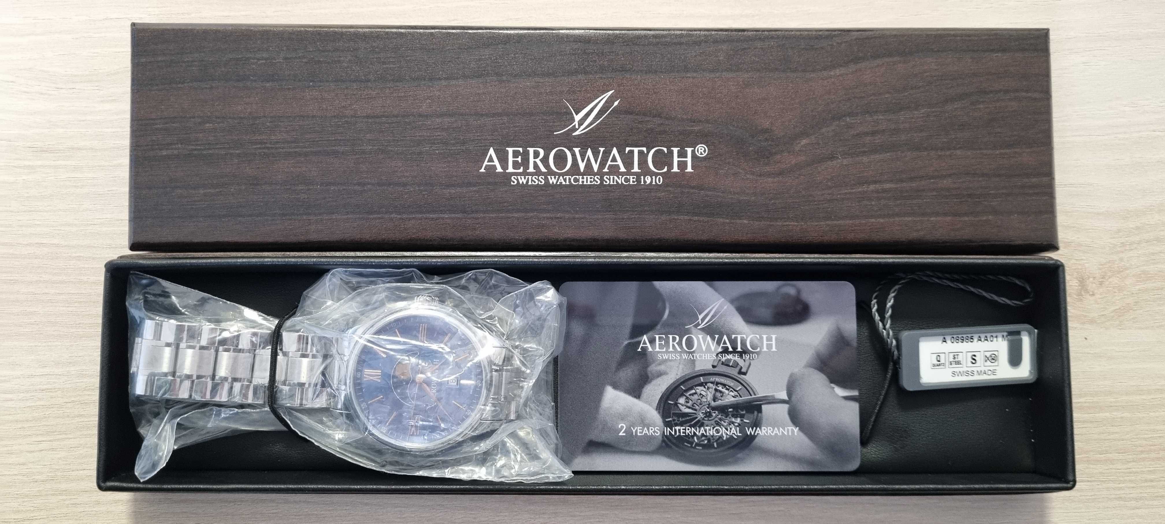 Nowy elegancki klasyczny zegarek męski Aerowatch 08985-AA01-M