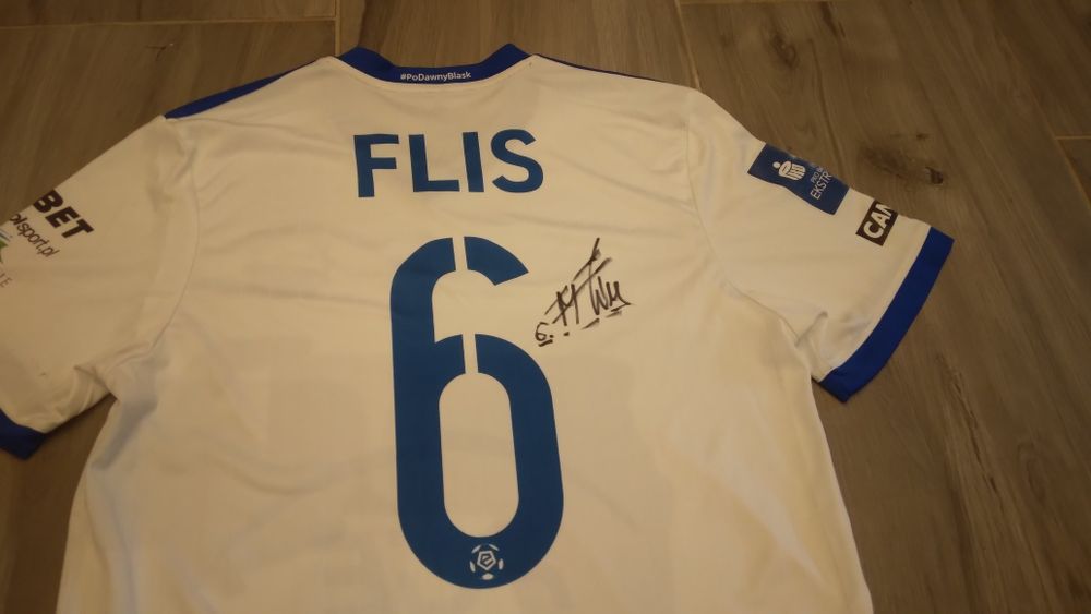 Koszulka meczowa Stali Mielec 2020/2021 z autografem Marcina Flisa