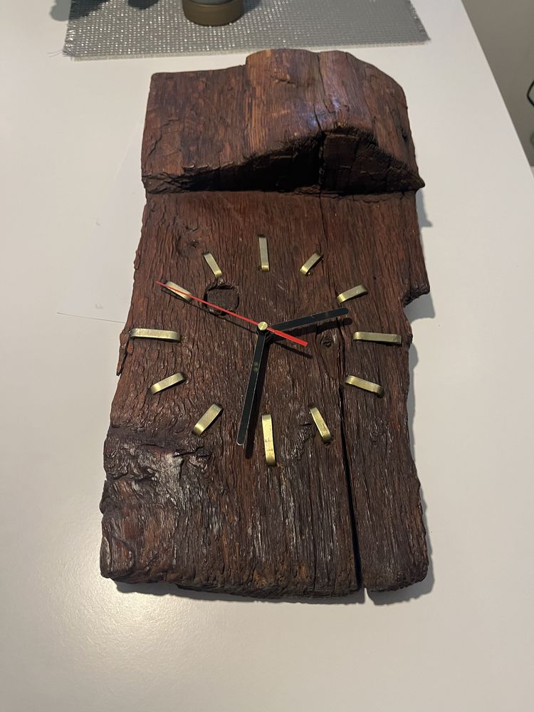 Naturalny drewniany zegar scienny
