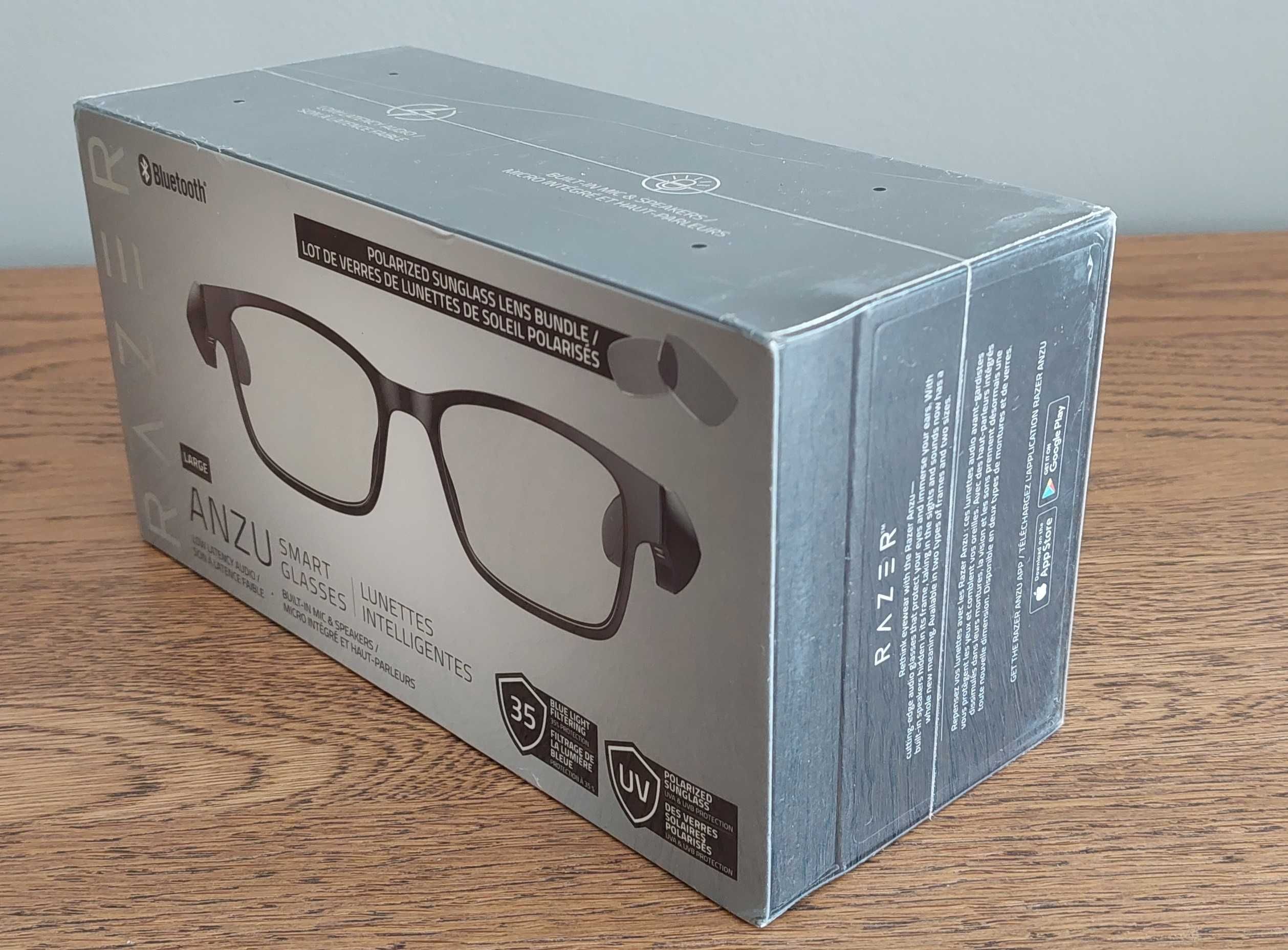 Razer Anzu Smart Glasses Óculos com Áudio Bluetooth Rectangle L Novos