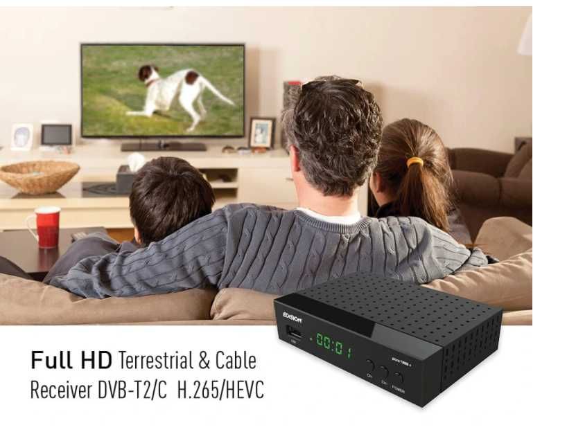 Dekoder Tuner DVB-T2 HEVC PL Edision Picco T265 HDMI Wifi USB SCART