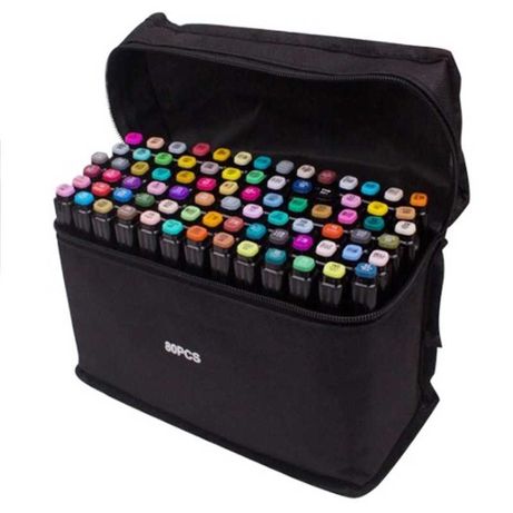 Маркеры двухсторонние, Sketch Marker, 80 цветов, в сумке