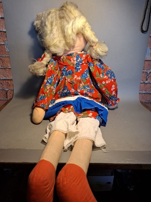 Duża lalka szmacianka 90cm prl