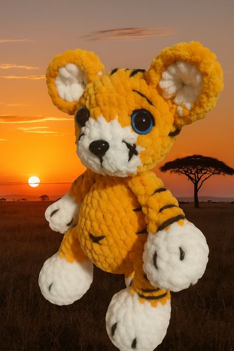 Maskotka robiona na szydełku - tygrys