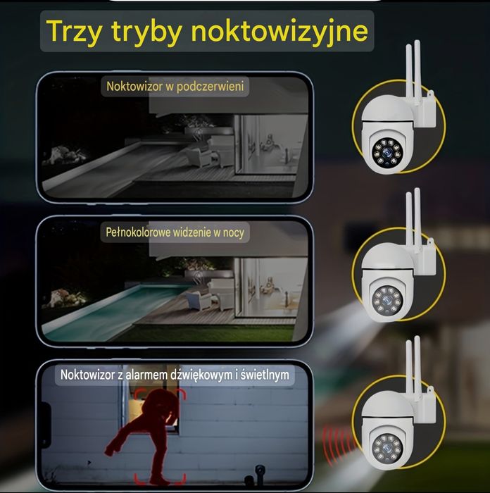 Kamera WIFI 4MP Obrotowa IP66 4MP + GRATIS Zasilacz