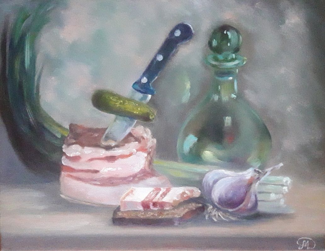 Картина "Розмова", 45×35см, полотно, олія, Дмитрієнко М.